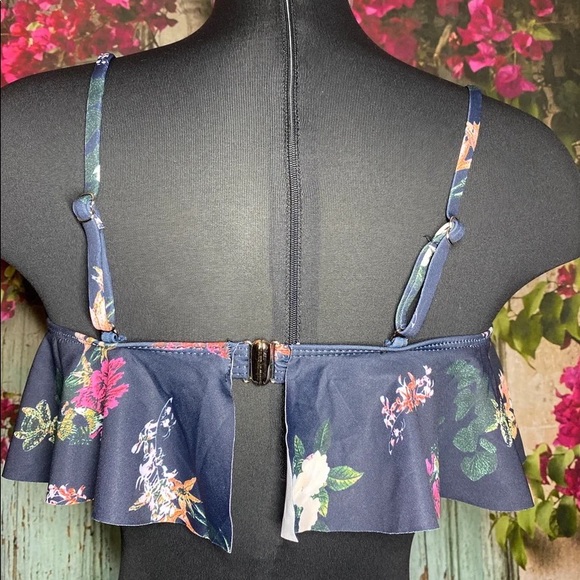 Two Piece Set Swimsuit Sexy Deep V Ruffle Bikini High Waist - Picture 9 of 10